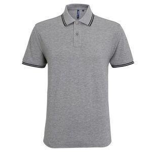 Asquith & Fox Mens Classic Fit Tipped Polo Shirt / Heather Gray/Black